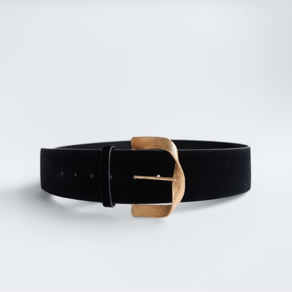 BNWT ZARA Velvet Belt With Gold Buckle Size 30 - Picture 11 of 11